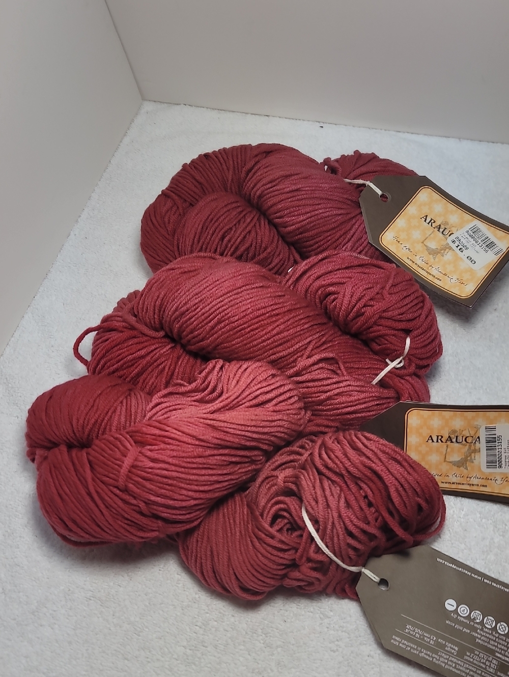Araucania Hand-Dyed Yarn - Deep Rose 3 Skein NWT
